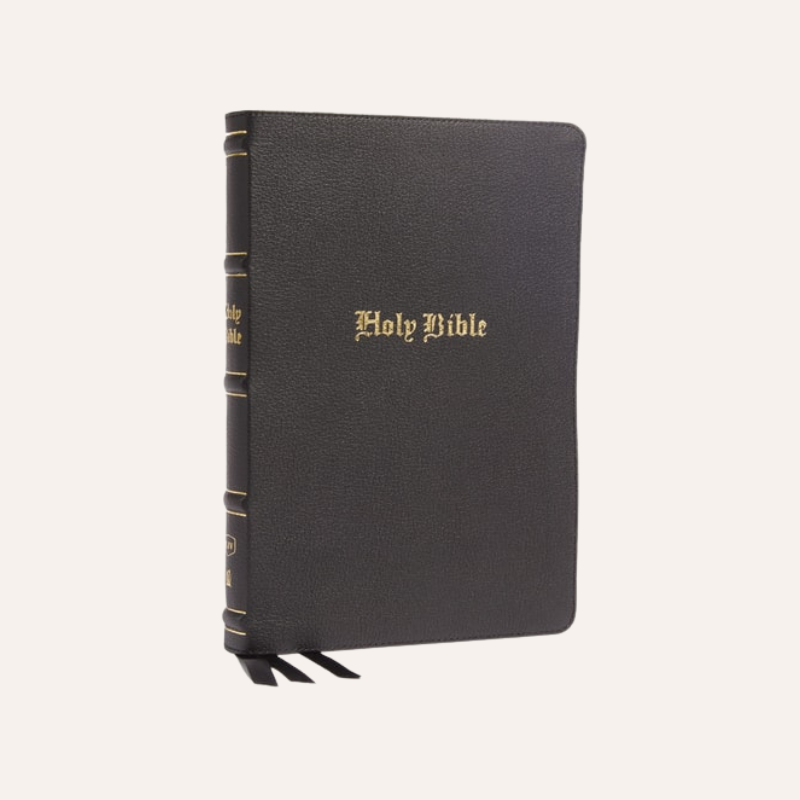 KJV Large Print Thinline Bible Black Genuine Leather
