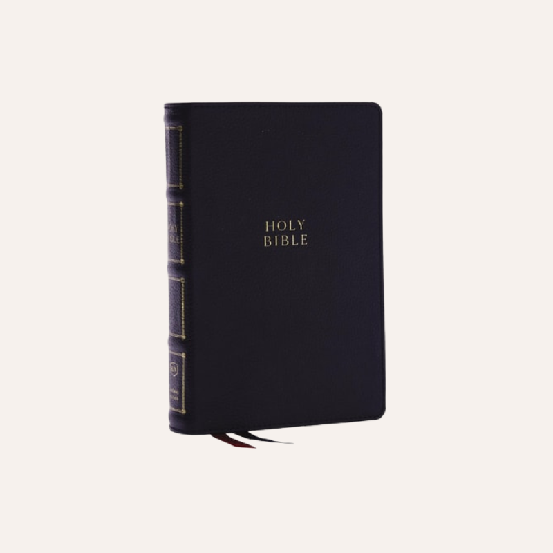 KJV Compact Center Column Ref Bible Black Genuine L