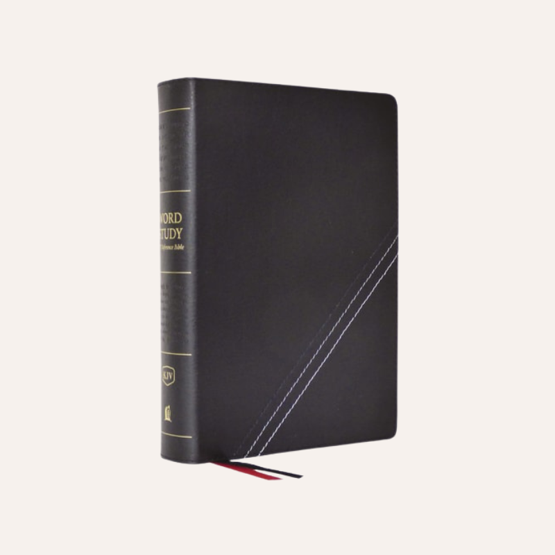 KJV Word Study Ref Bible Black Bonded Leather