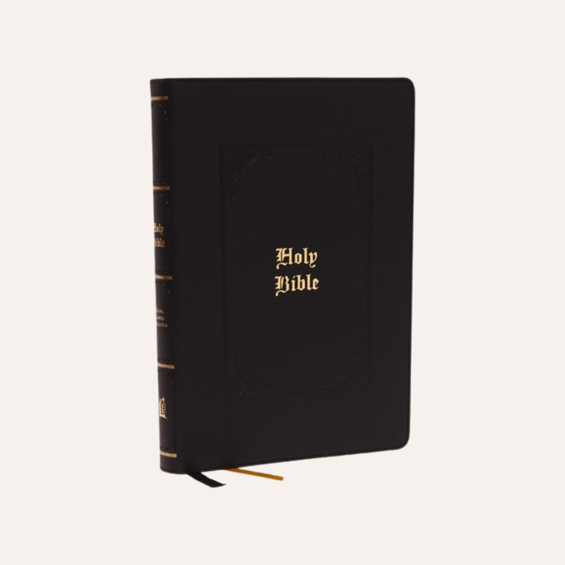 KJV Large Print Center Column Ref Bible Black Leathersoft